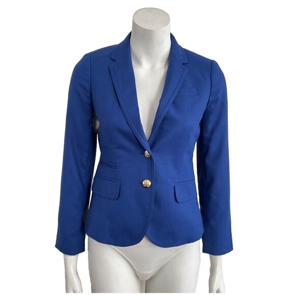 100% Wool Schoolboy Blazer J. Crew Blue Long Sleeve Gold Buttons 2P - Picture 1 of 14